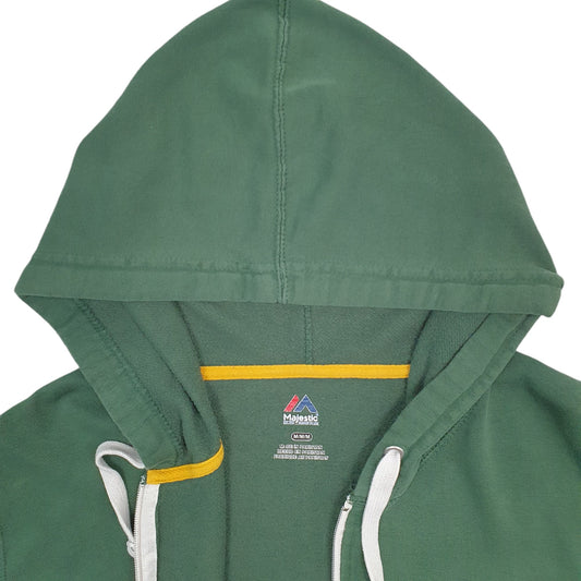 Mens Green Mahestic Green Bay Packers NFL Football Full Zip Jumper