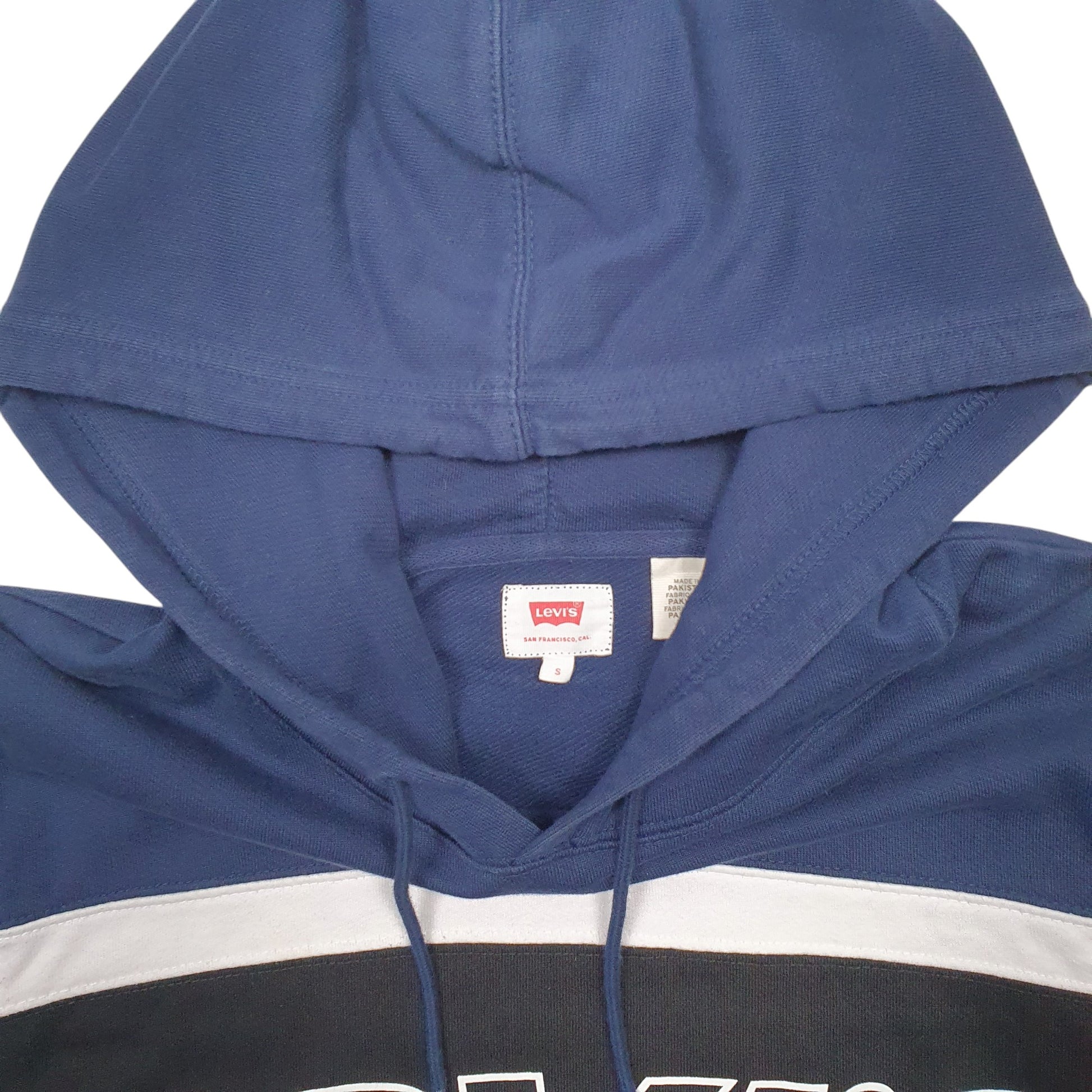 Mens Navy Levis Spellout Hoodie Jumper