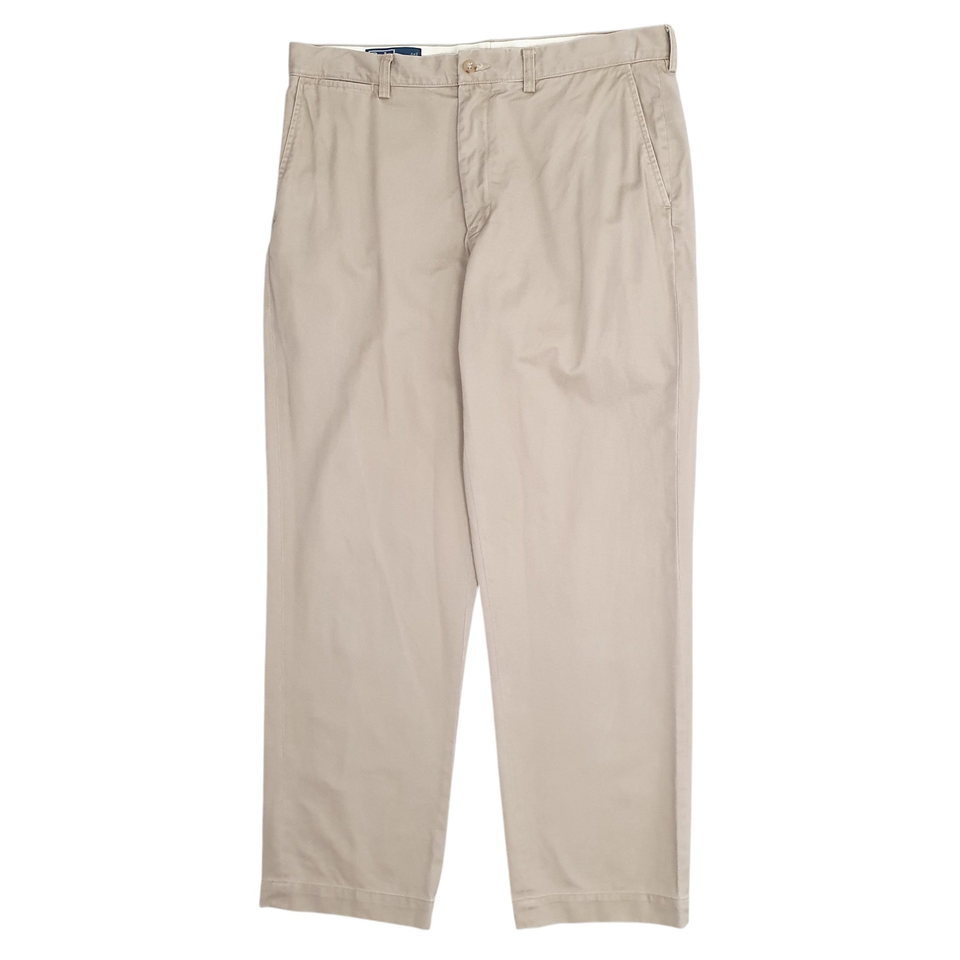 Mens Beige Polo Ralph Lauren Preston Pant Pleated Chino Trousers