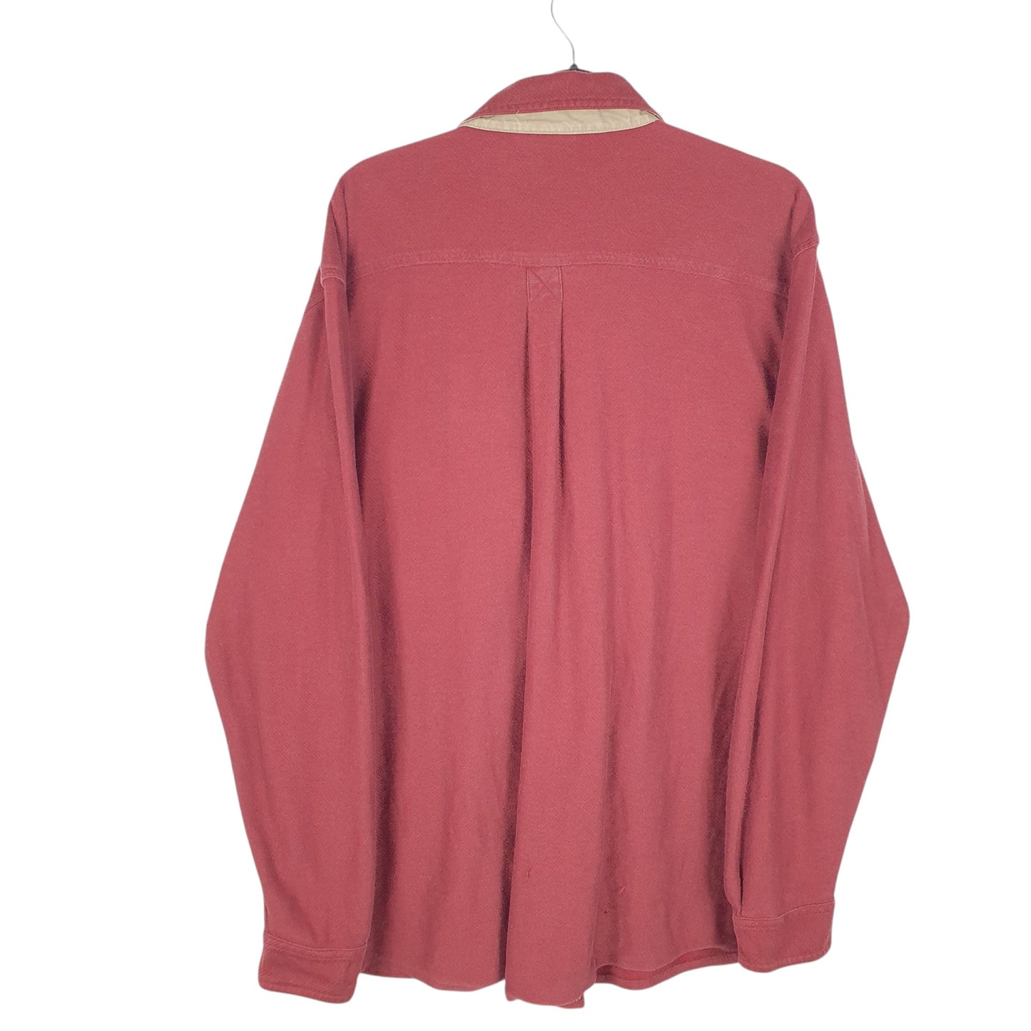 Mens Red L.L.Bean Herringbone Twill HBT Overshirt Shacket Long Sleeve Shirt