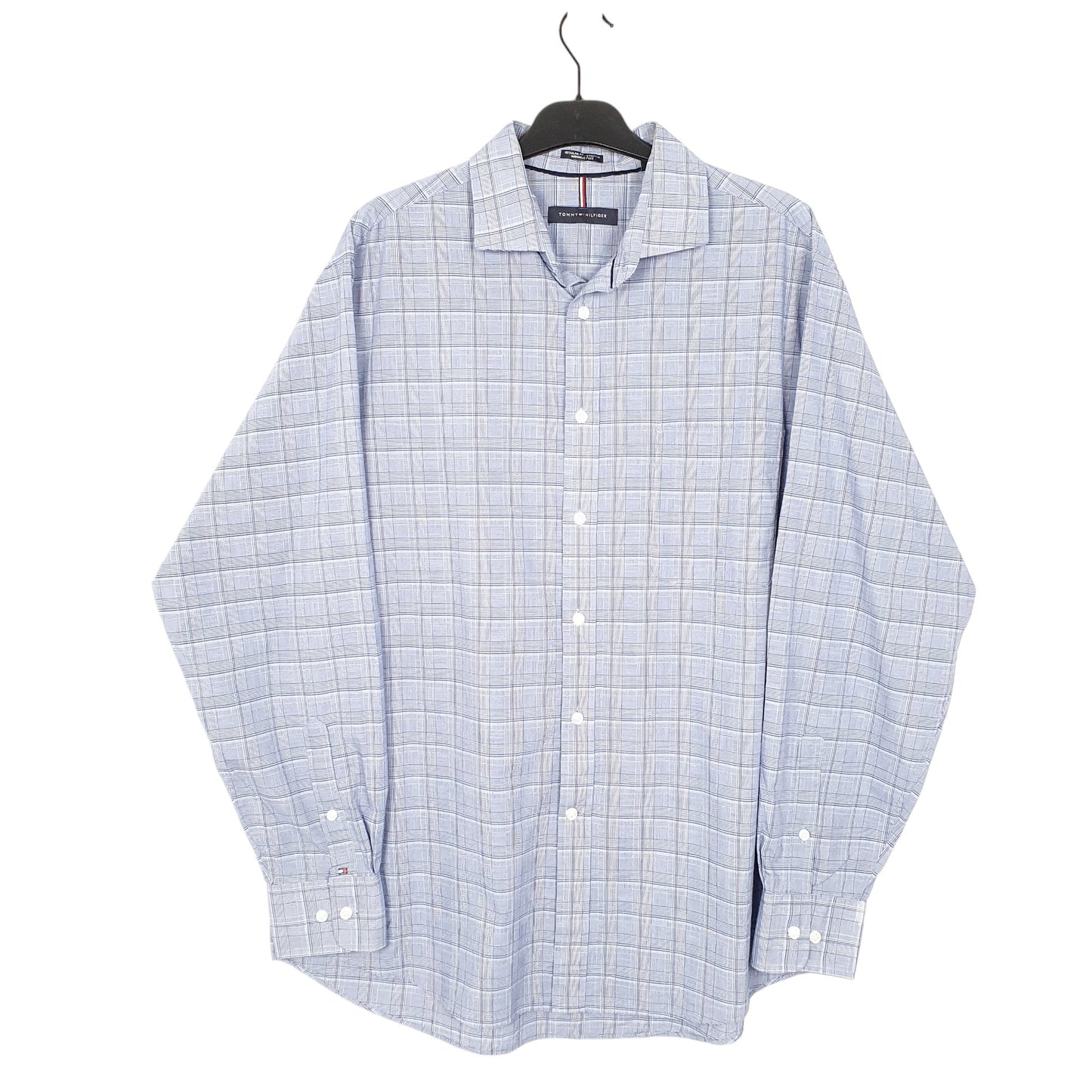 Mens Blue Tommy Hilfiger Stretch Long Sleeve Shirt