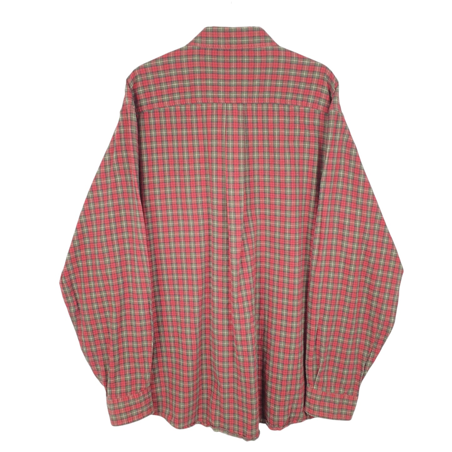 Mens Red L.L.Bean Tartan Flannel Long Sleeve Shirt