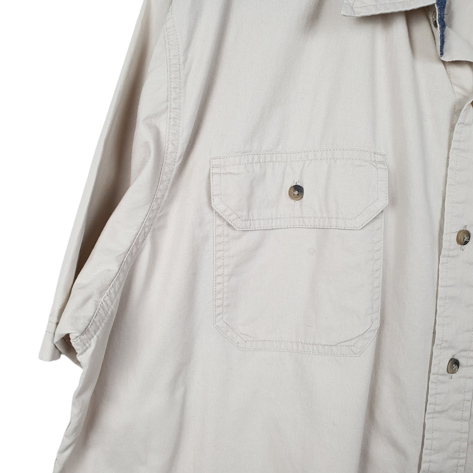 Mens Beige Wrangler  Short Sleeve Shirt