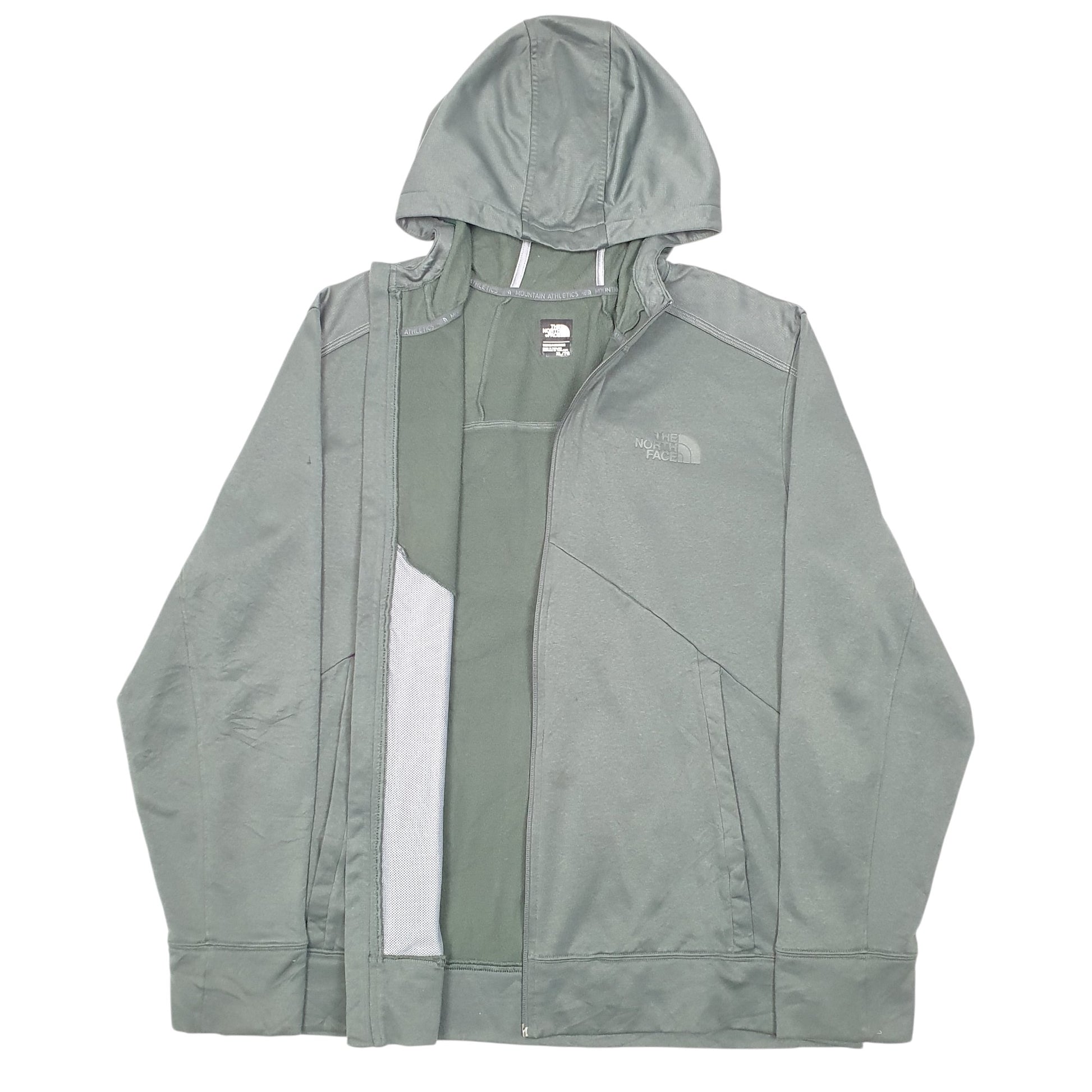 Mens Green The North Face Active Outdoors Hoodie Full Zip Jumper
