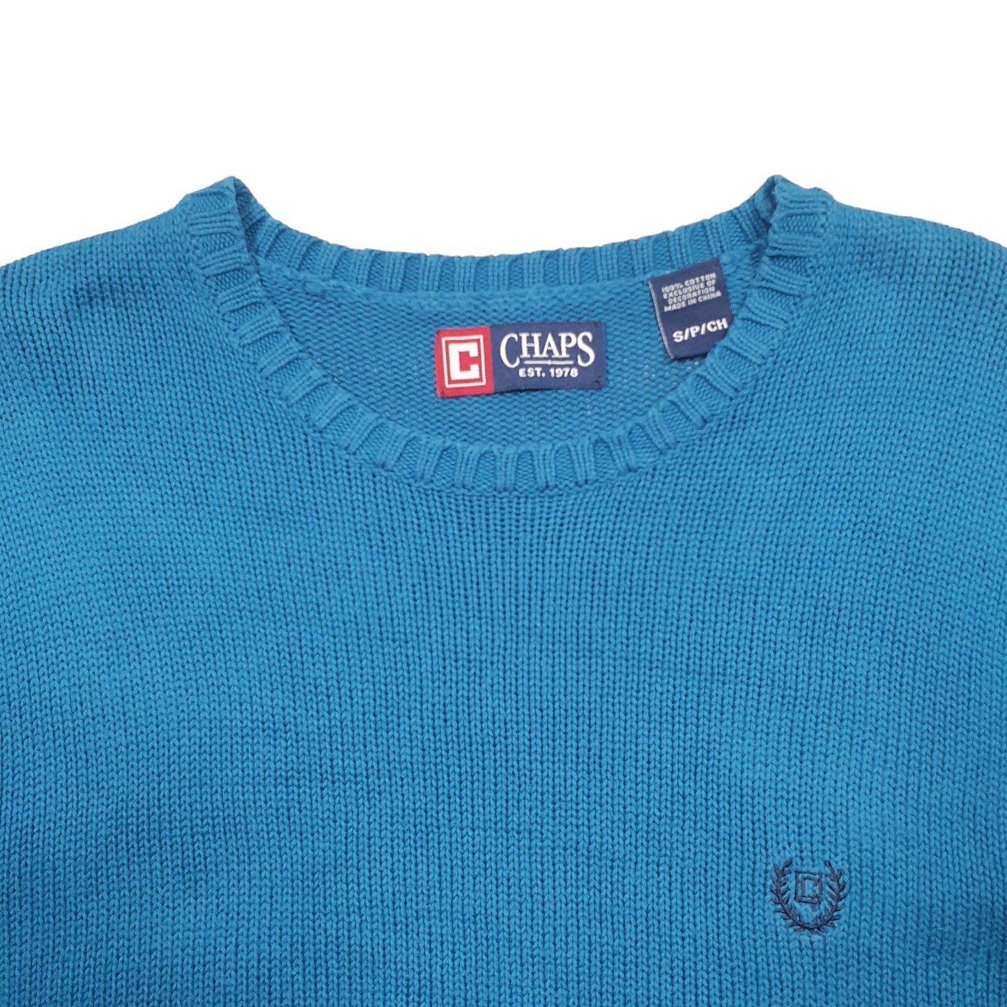 Mens Blue Chaps Knit Crewneck Jumper