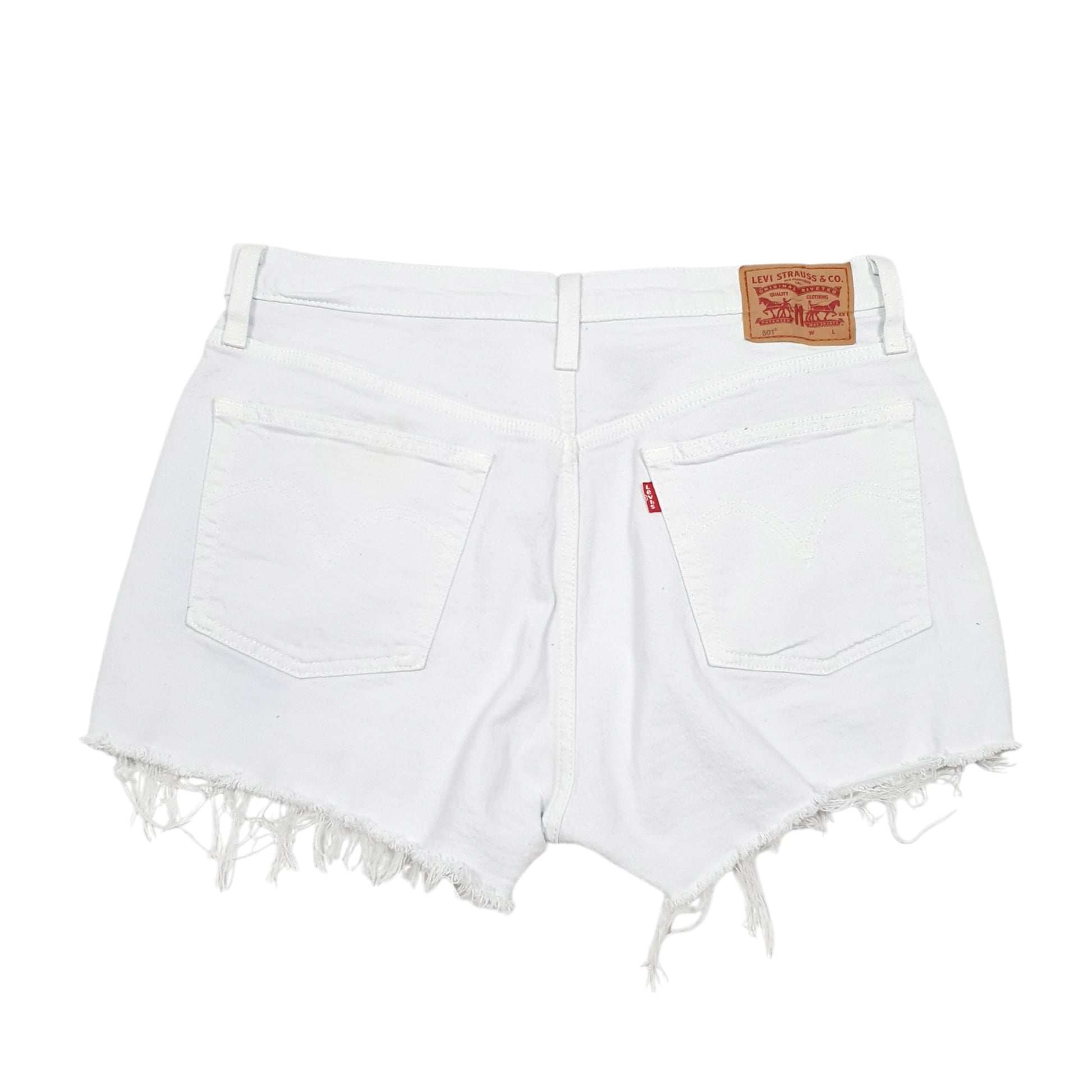 Womens White Levis 501 Jorts Hot Pants Denim Shorts