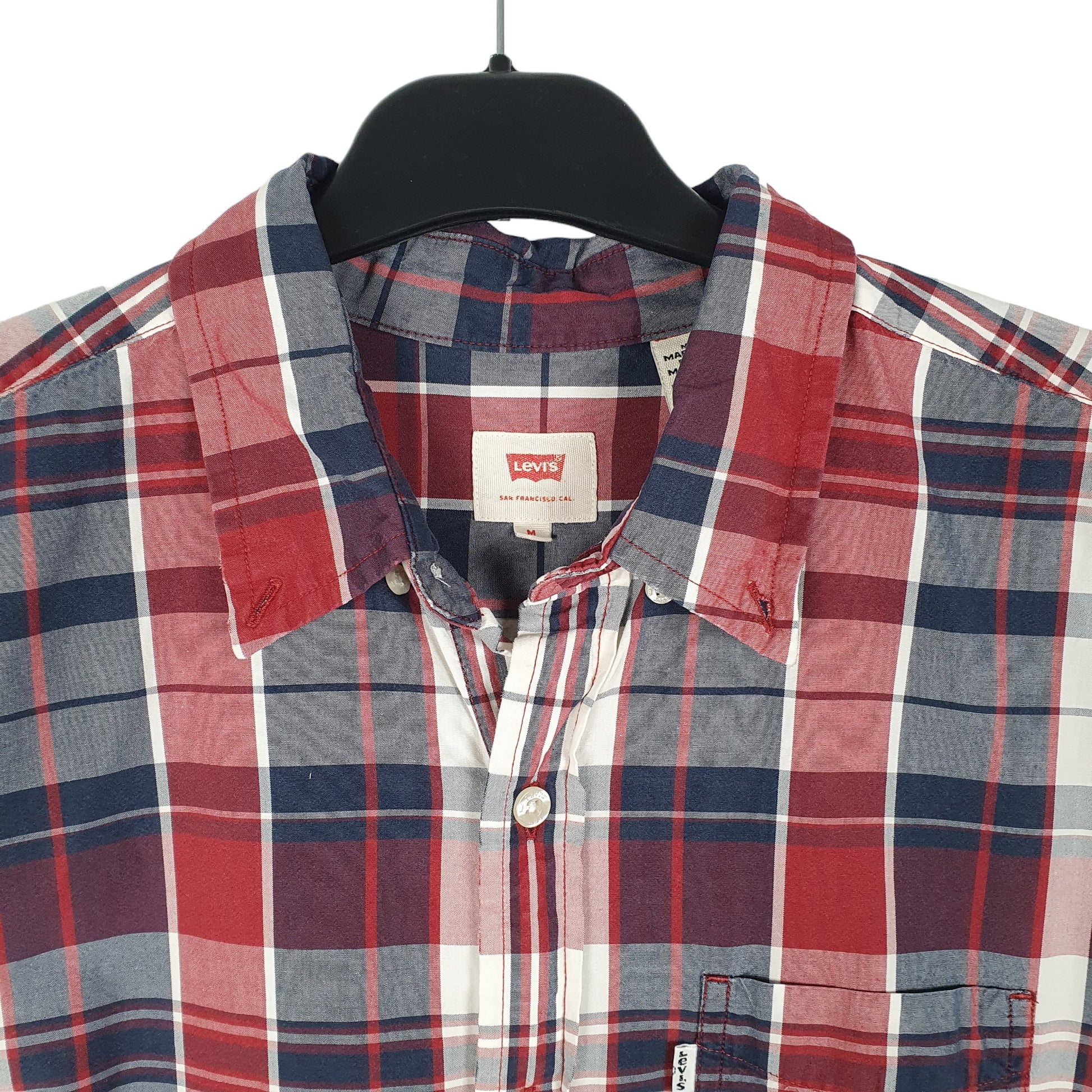 Mens White Levis Casual Short Sleeve Shirt