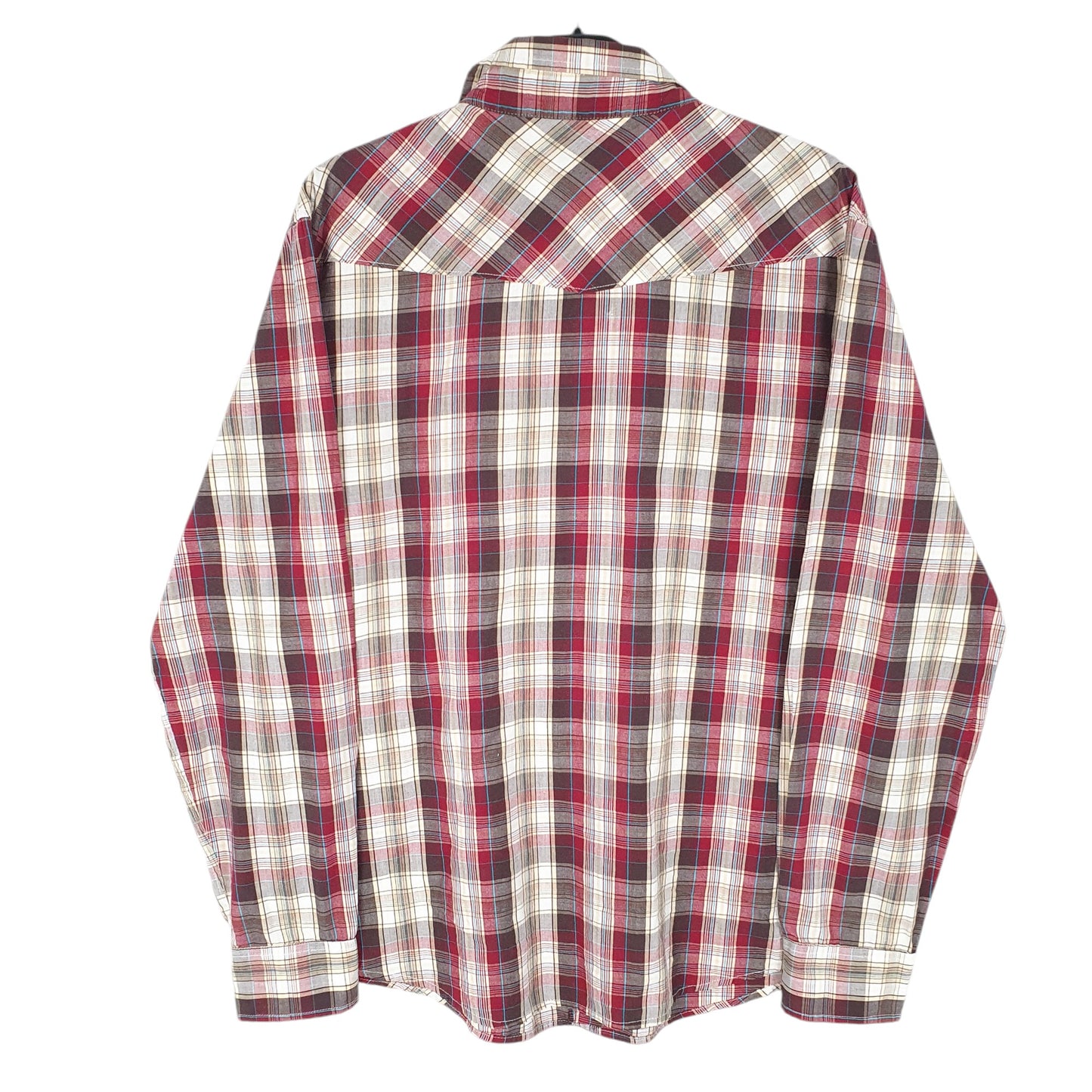 Mens Burgundy Levis Western Modern Snap Button Long Sleeve Shirt