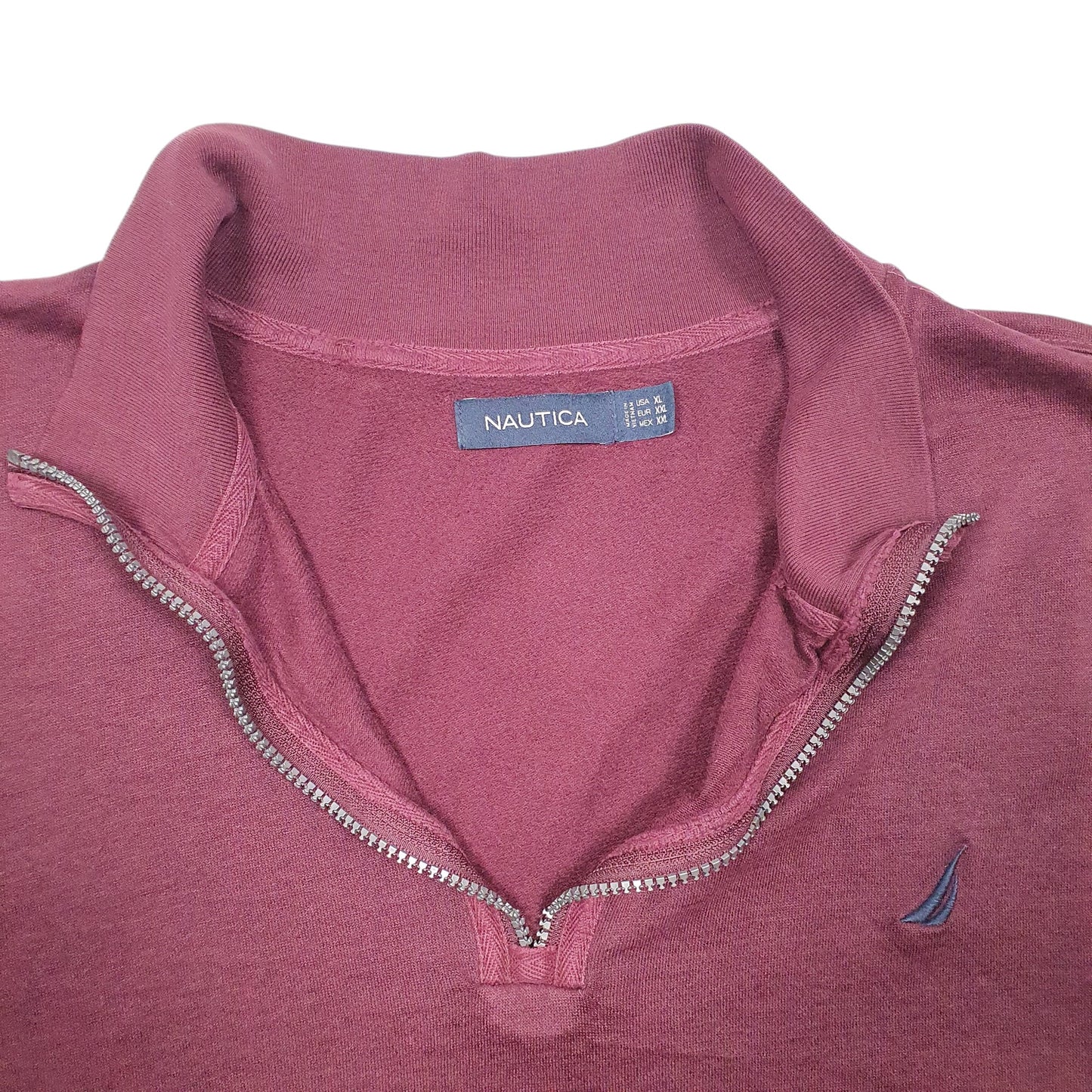 Mens Burgundy Nautica  Quarter Zip Jumper
