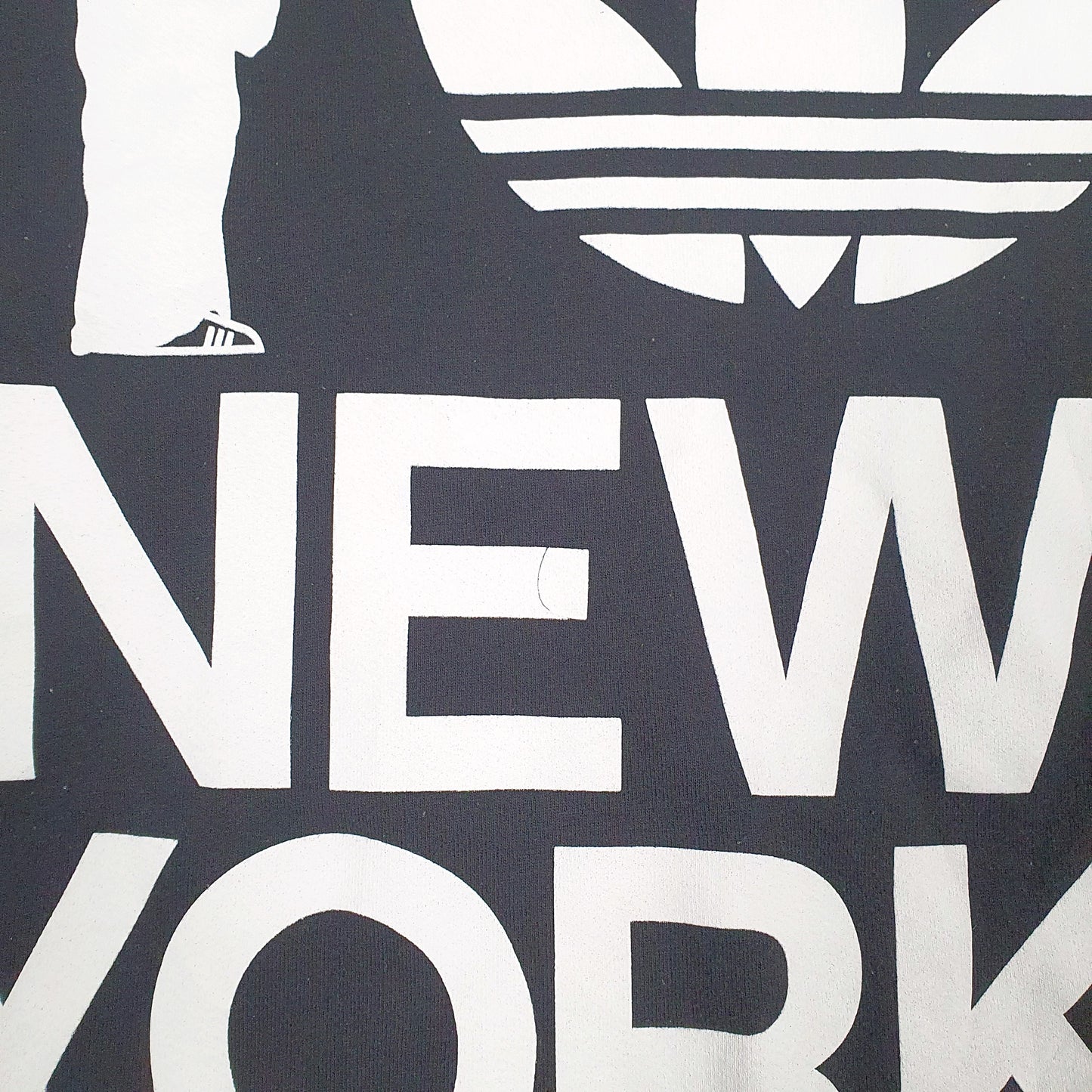 Mens Black Adidas New York Crewneck Jumper