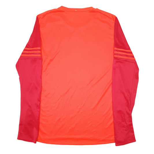 Mens Red Adidas Active Workout Running Long Sleeve T Shirt