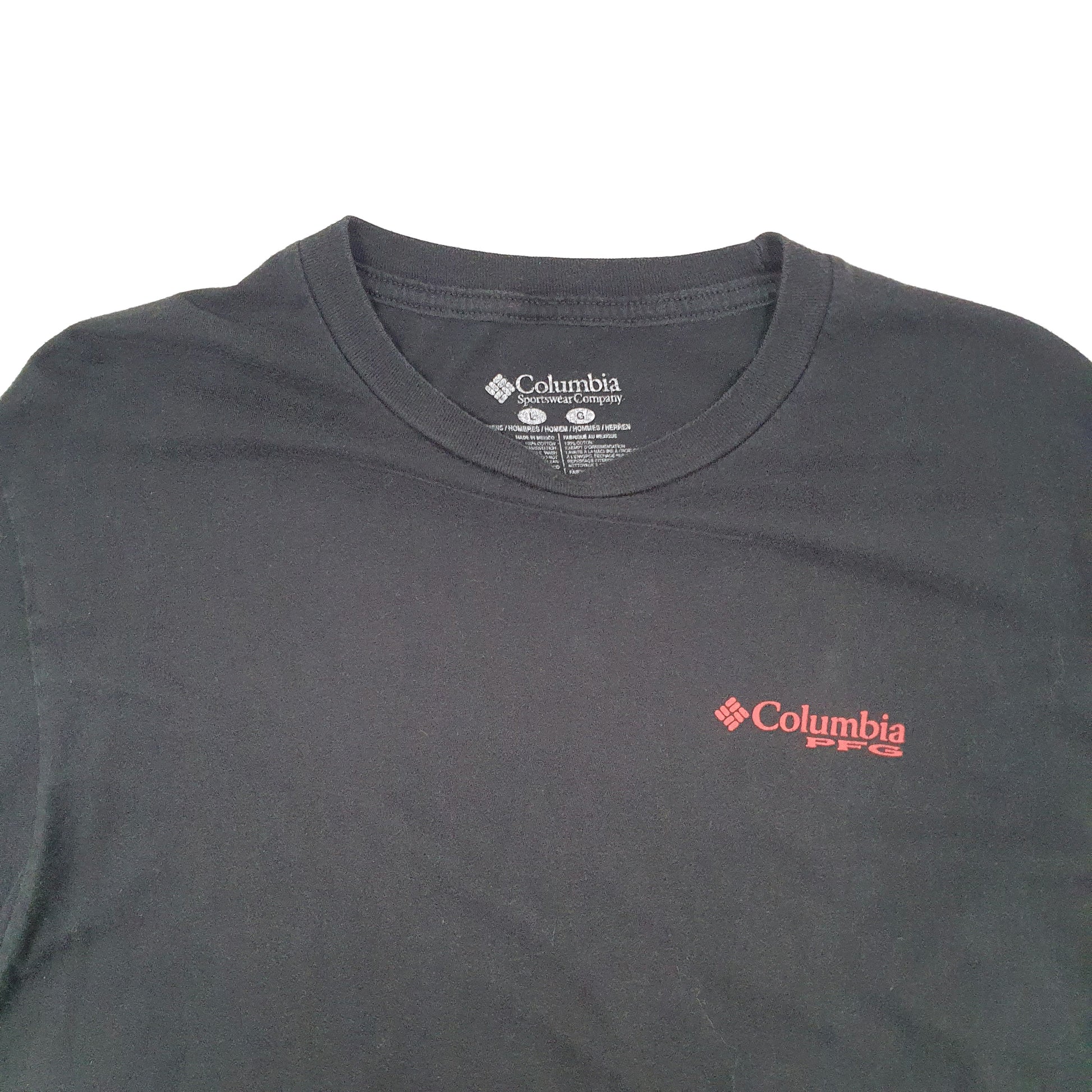 Mens Black Columbia Sportswear PFG Fishing Short Sleeve T Shirt