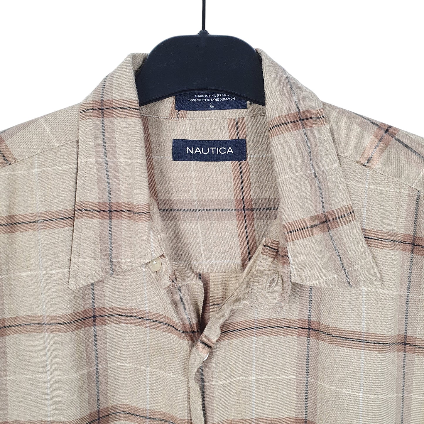 Mens Beige Nautica Blend Long Sleeve Shirt