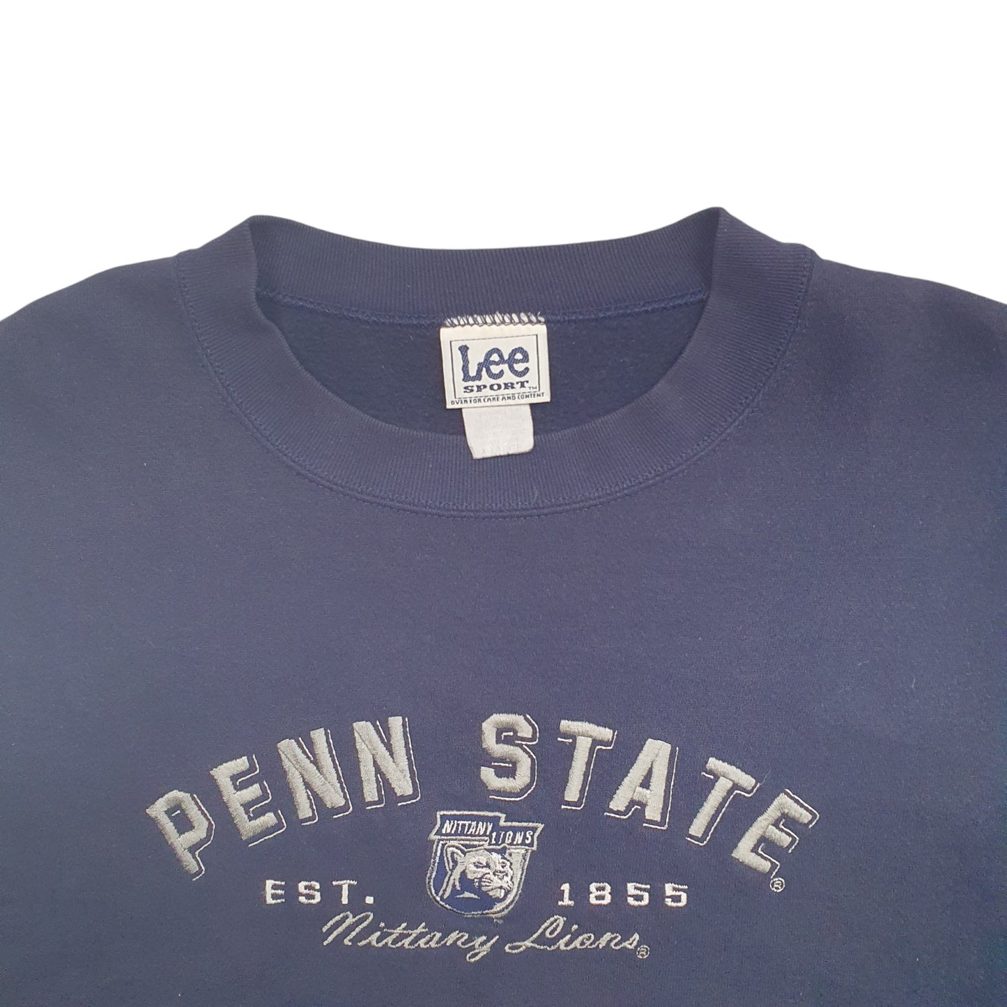 Mens Blue Lee Penn State Spellout Crewneck Jumper