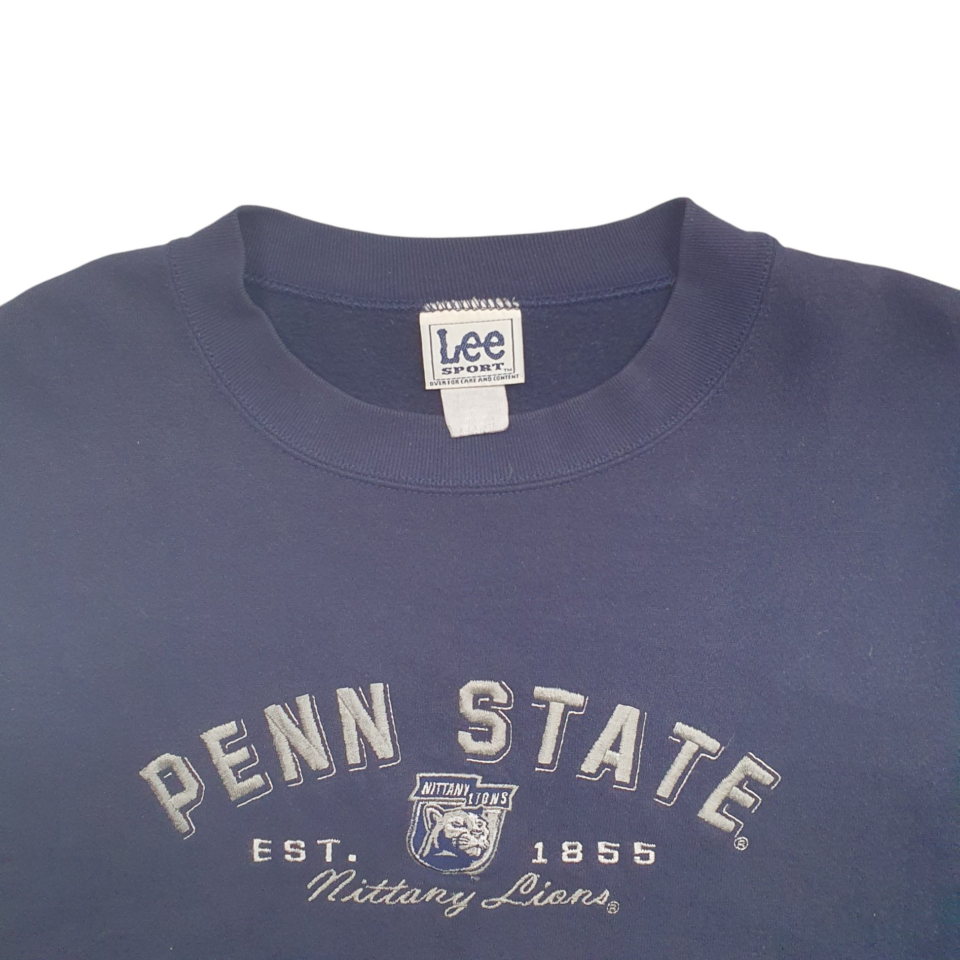 Mens Blue Lee Penn State Spellout Crewneck Jumper