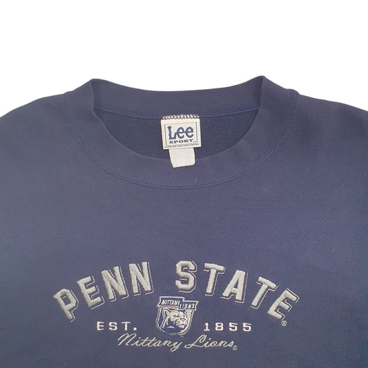 Mens Blue Lee Penn State Spellout Crewneck Jumper
