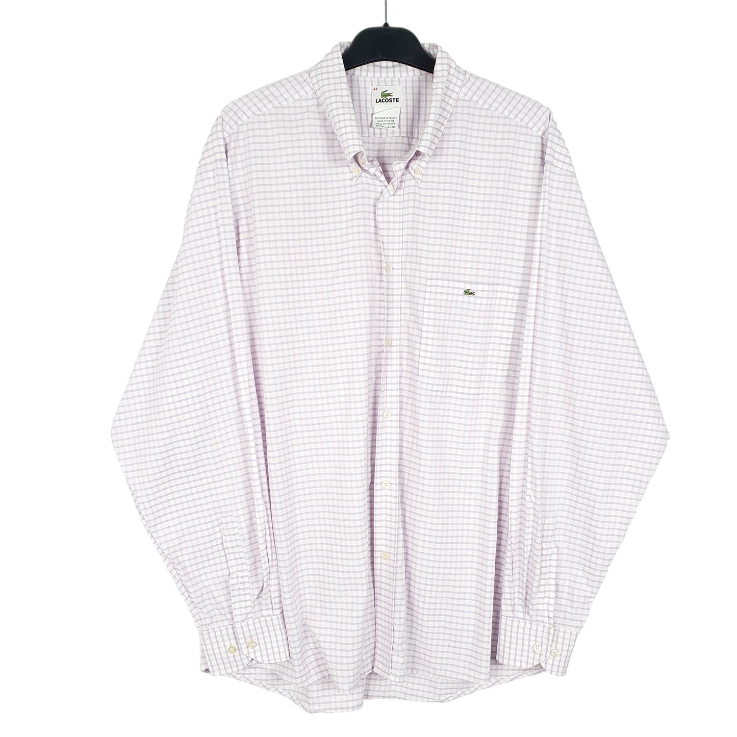 Mens Pink Lacoste Vintage Made In France Long Sleeve Shirt