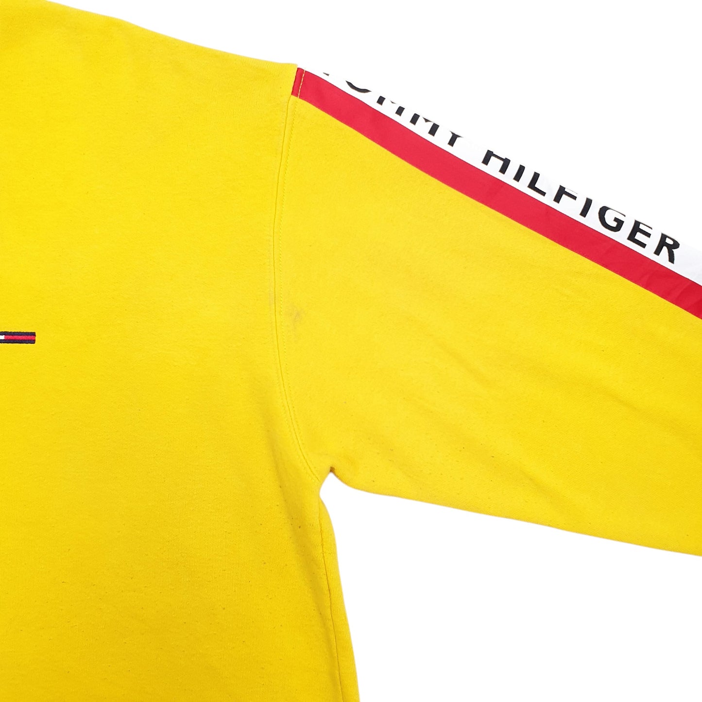 Mens Yellow Tommy Hilfiger Spellout Crewneck Jumper