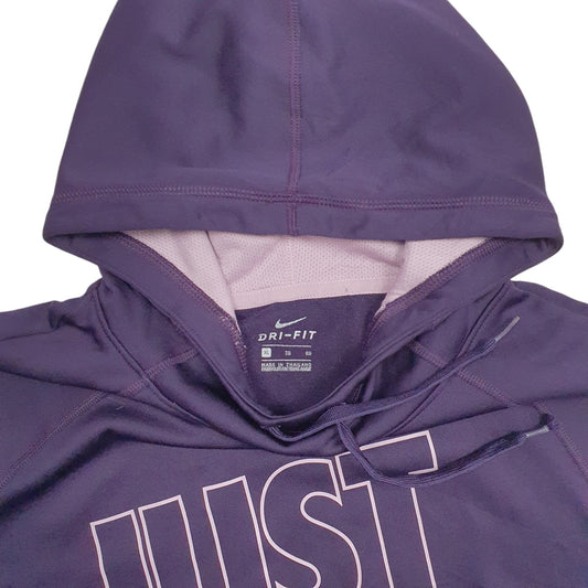 Mens Purple Nike Spellout Dri-Fit Hoodie Jumper