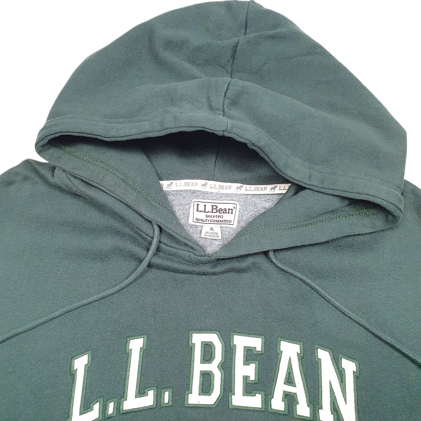 Mens Green L.L.Bean Spellout 1922 Outdoors Hoodie Jumper