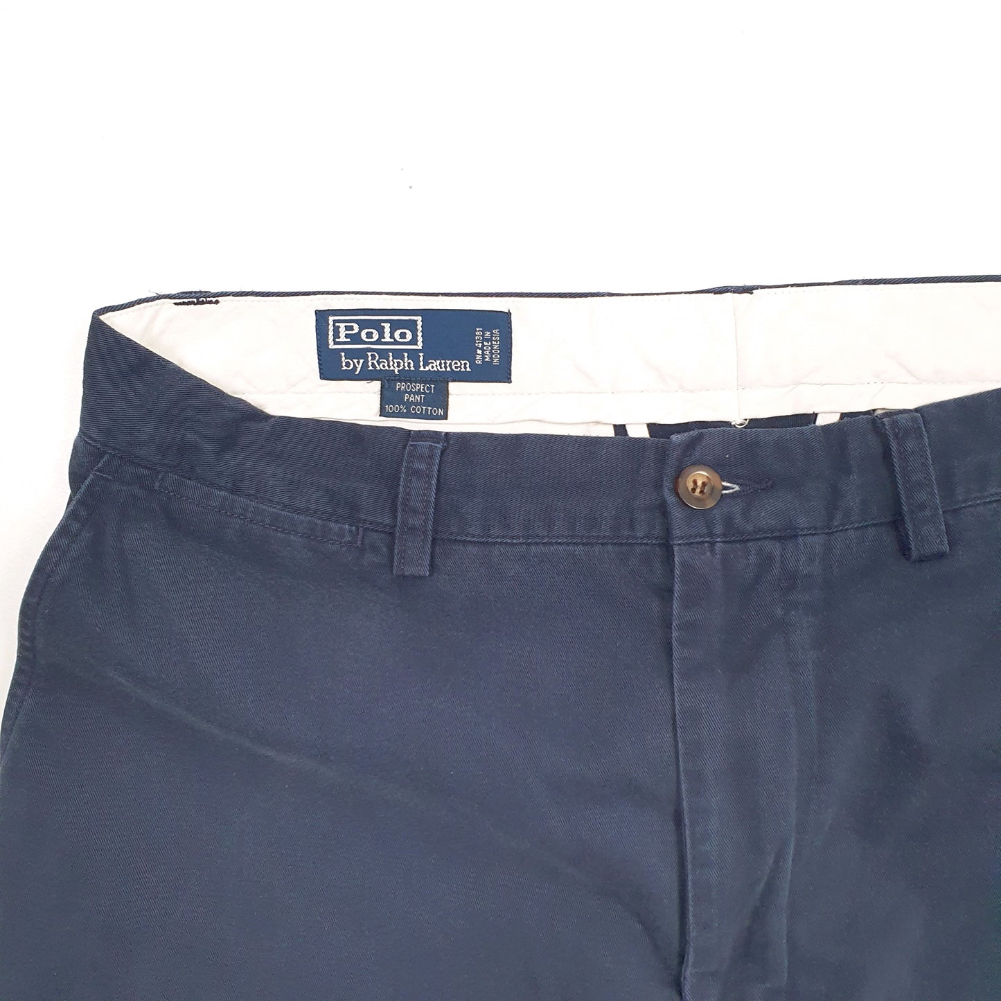Mens Navy Polo Ralph Lauren Prospect Vintage 1990s Chino Trousers