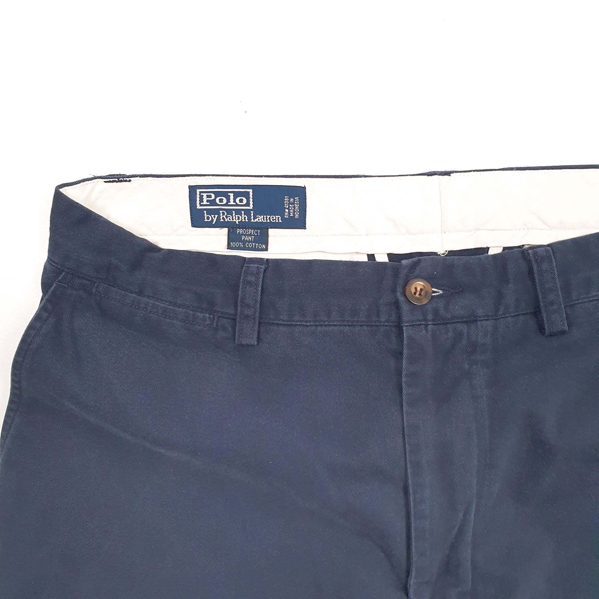 Mens Navy Polo Ralph Lauren Prospect Vintage 1990s Chino Trousers