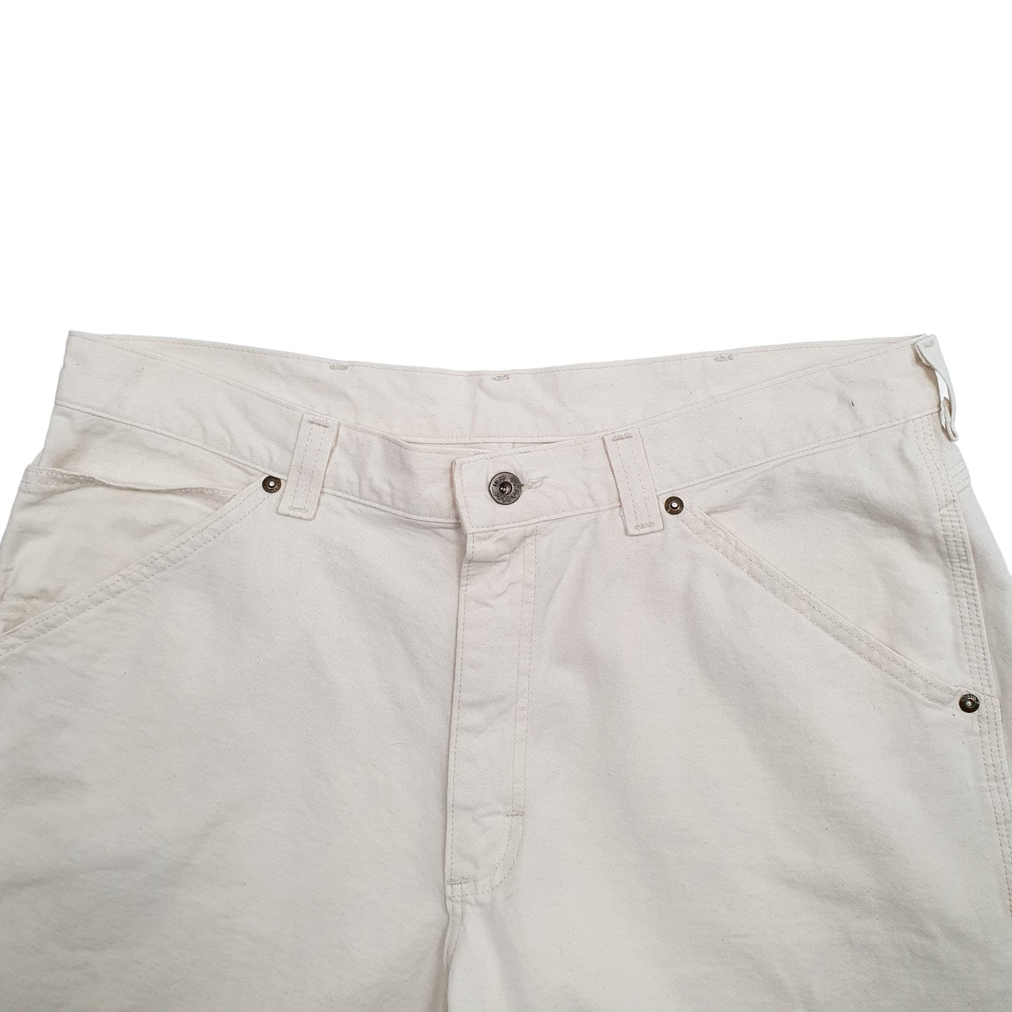 Mens Cream Lee Dungarees Carpenter Shorts