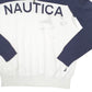 Mens White Nautica Knit Spellout Quarter Zip Jumper