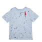 Womens Blue Polo Ralph Lauren Paint Splatter Short Sleeve T Shirt