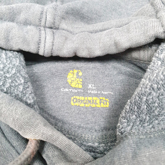 Mens Grey Carhartt Mid Cape Windows & Doors USA Workwear Hoodie Jumper