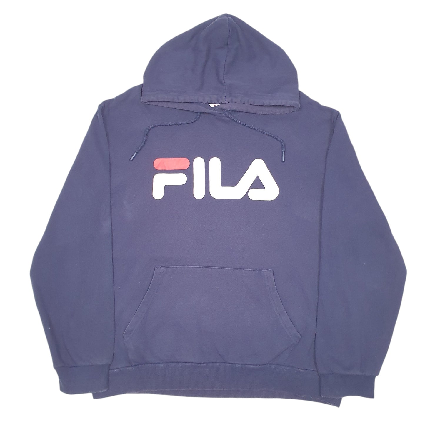 Mens Navy Fila Spellout Hoodie Jumper