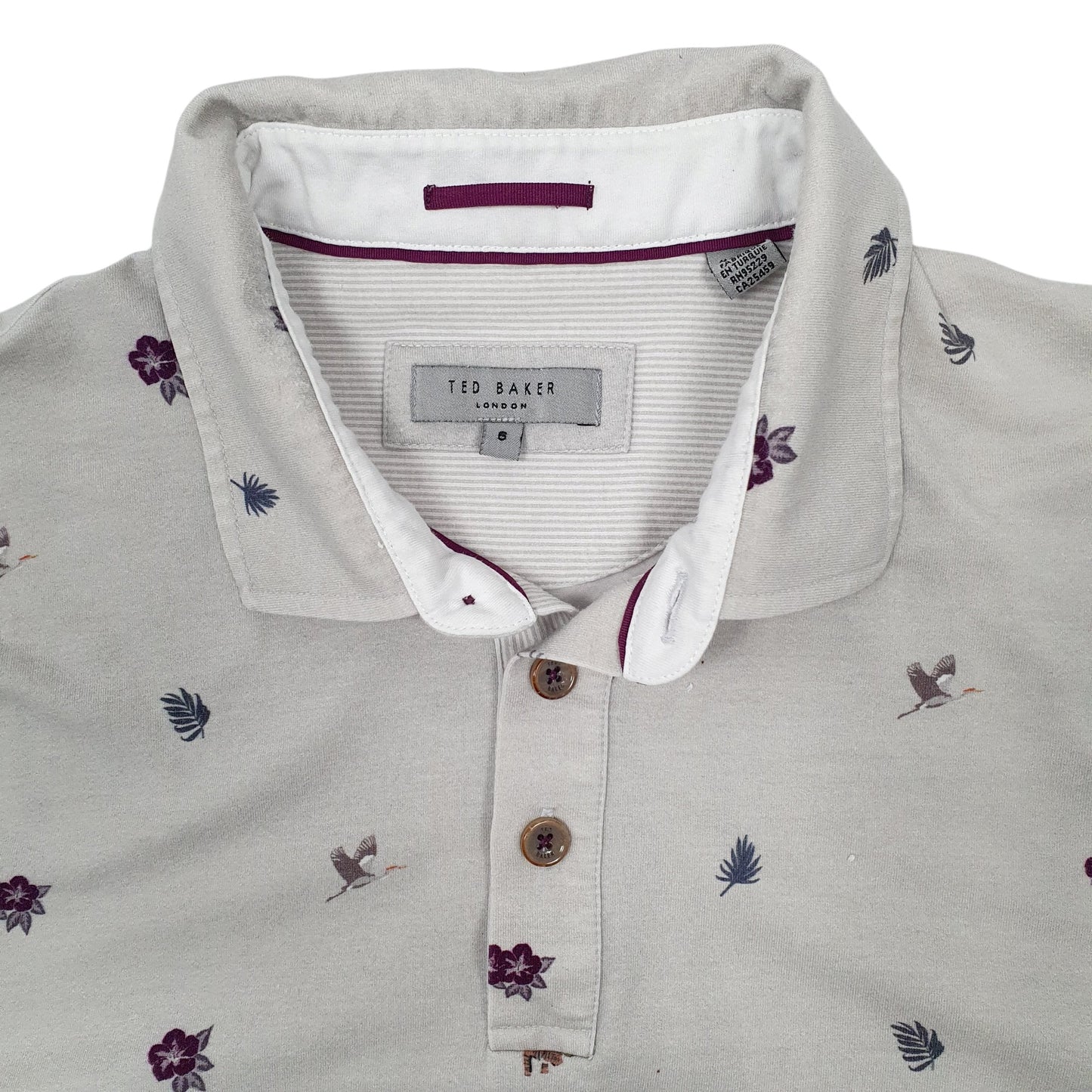 Mens Grey Ted Baker  Short Sleeve Polo Shirt