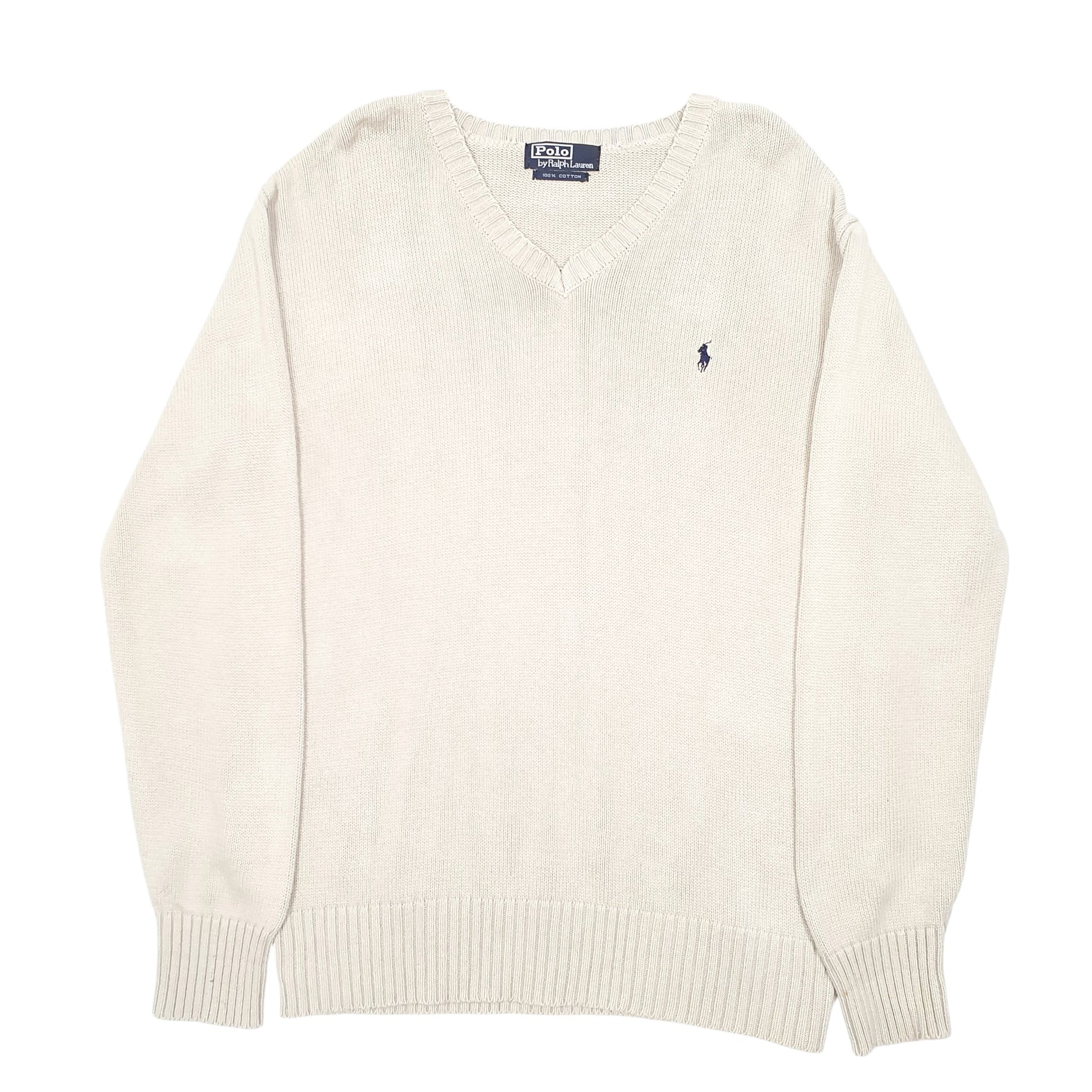 Mens Beige Polo Ralph Lauren Knit V Neck Jumper