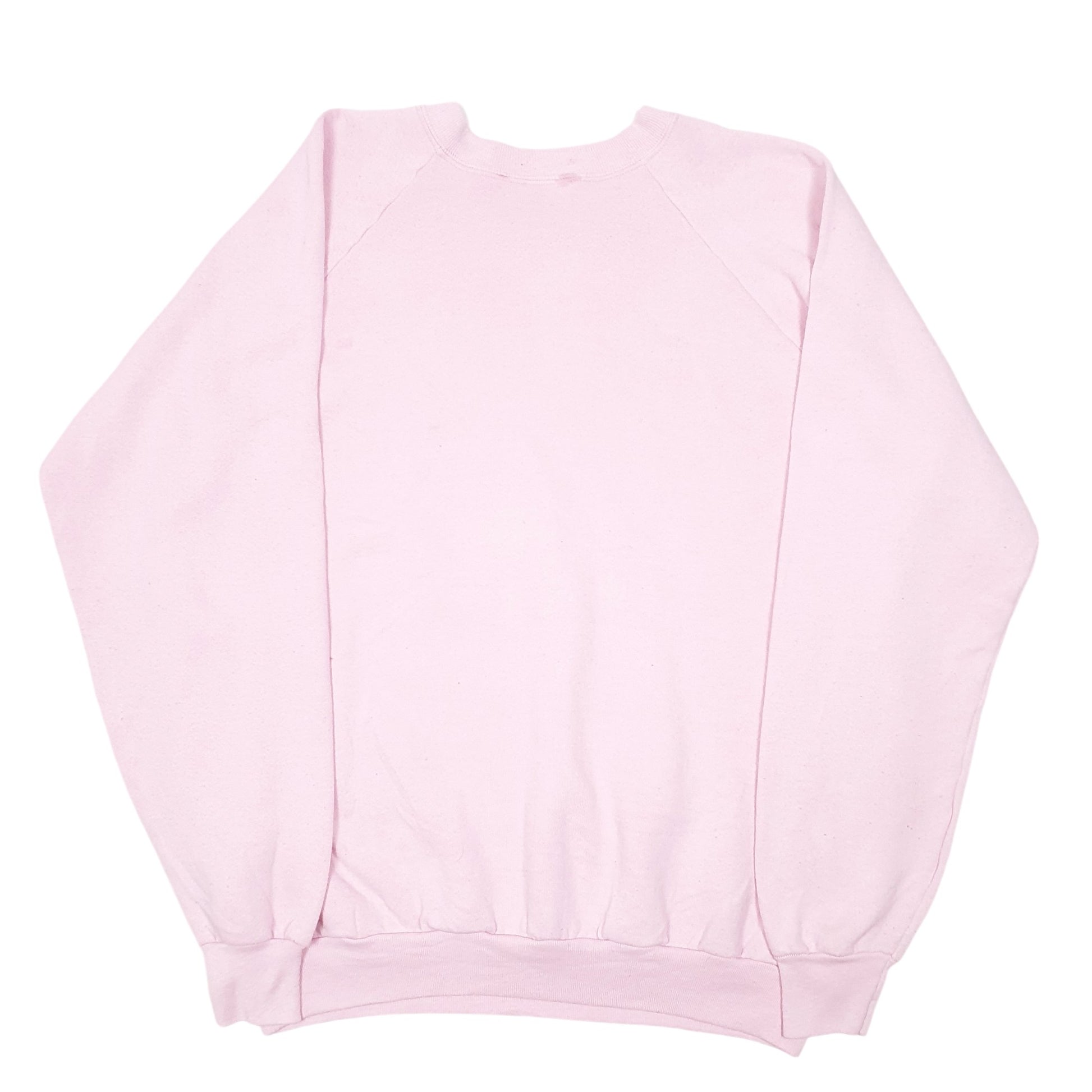 Mens Pink Fruit Of The Loom Vintage Raglan Sweetheart Club Indianapolis Made In USA 80s 90s Crewneck Jumper