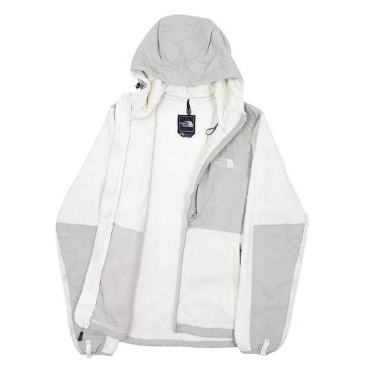 Womens White The North Face Stains on the centre front and discolouration on both Sleeves. Full Zip Jumper