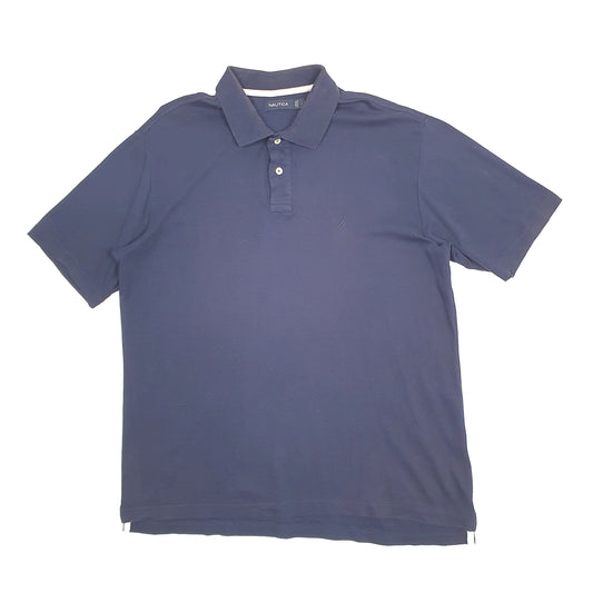 Mens Navy Nautica  Short Sleeve Polo Shirt