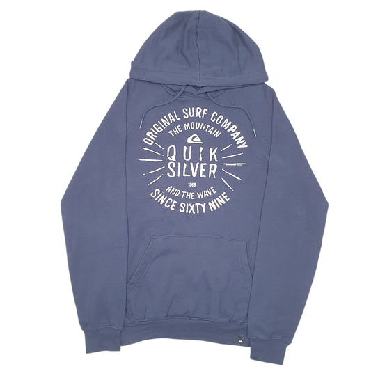 Mens Navy Quicksilver Spellout Surf Company Mountain Wave Hoodie Jumper