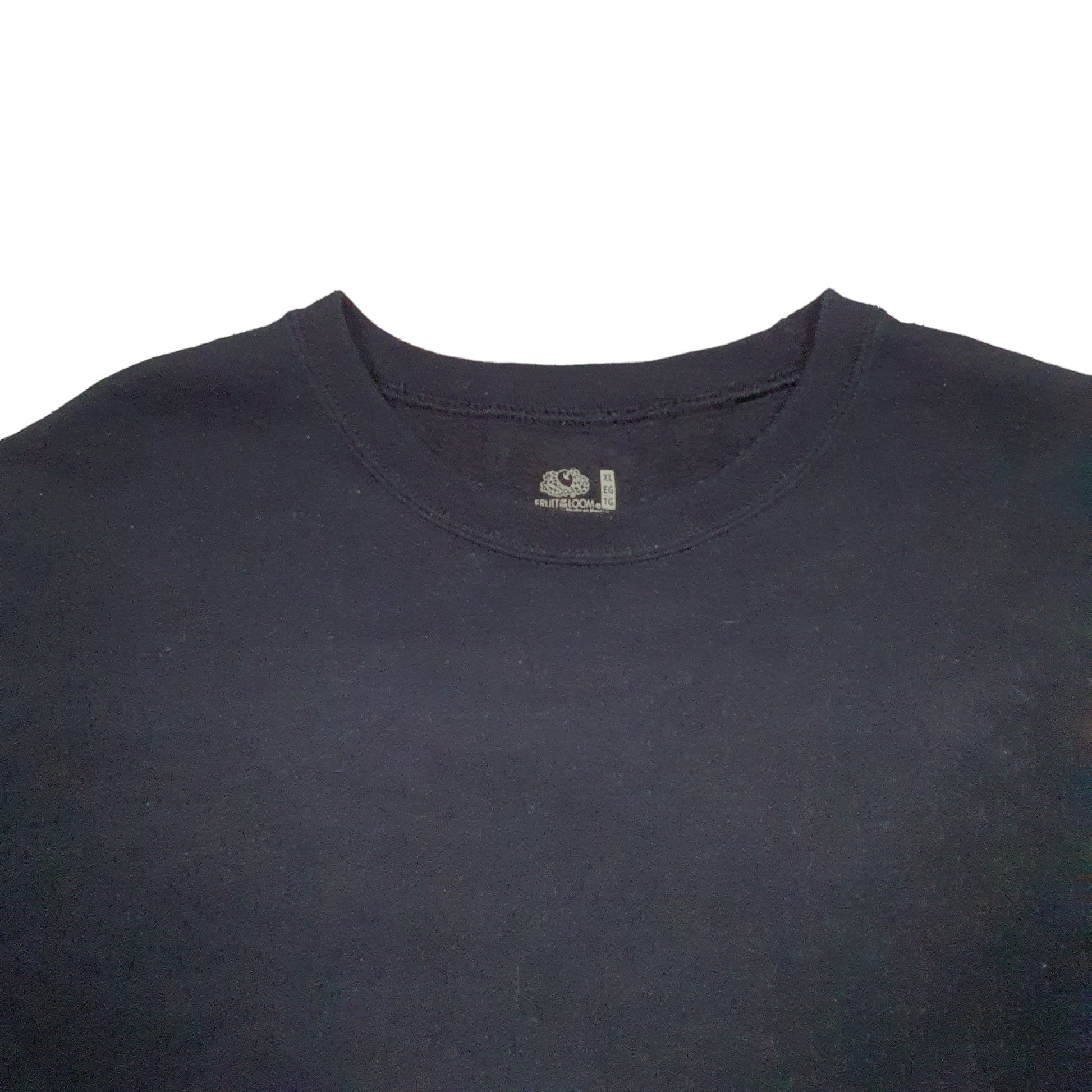 Mens Black Fruit Of The Loom  Crewneck Jumper