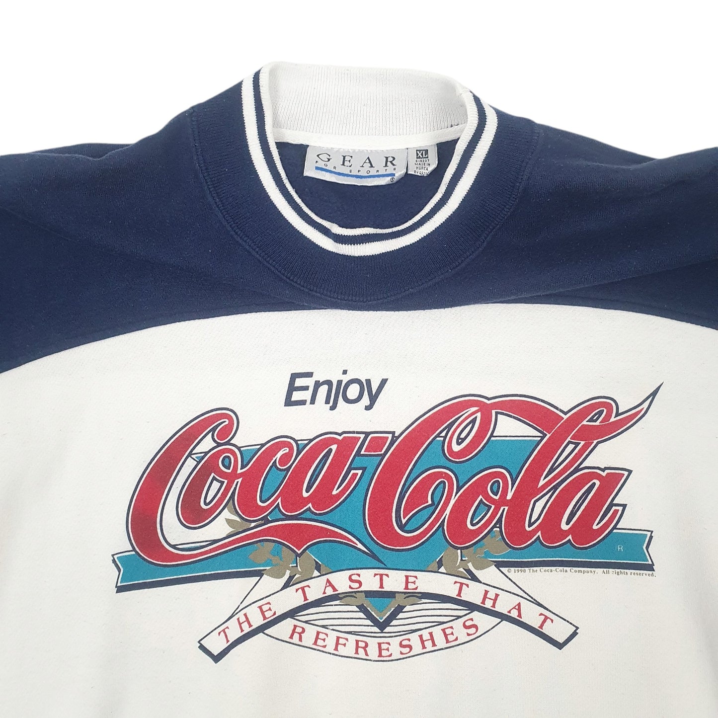 Mens White Gear CocaCola Vintage 90s Crewneck Jumper