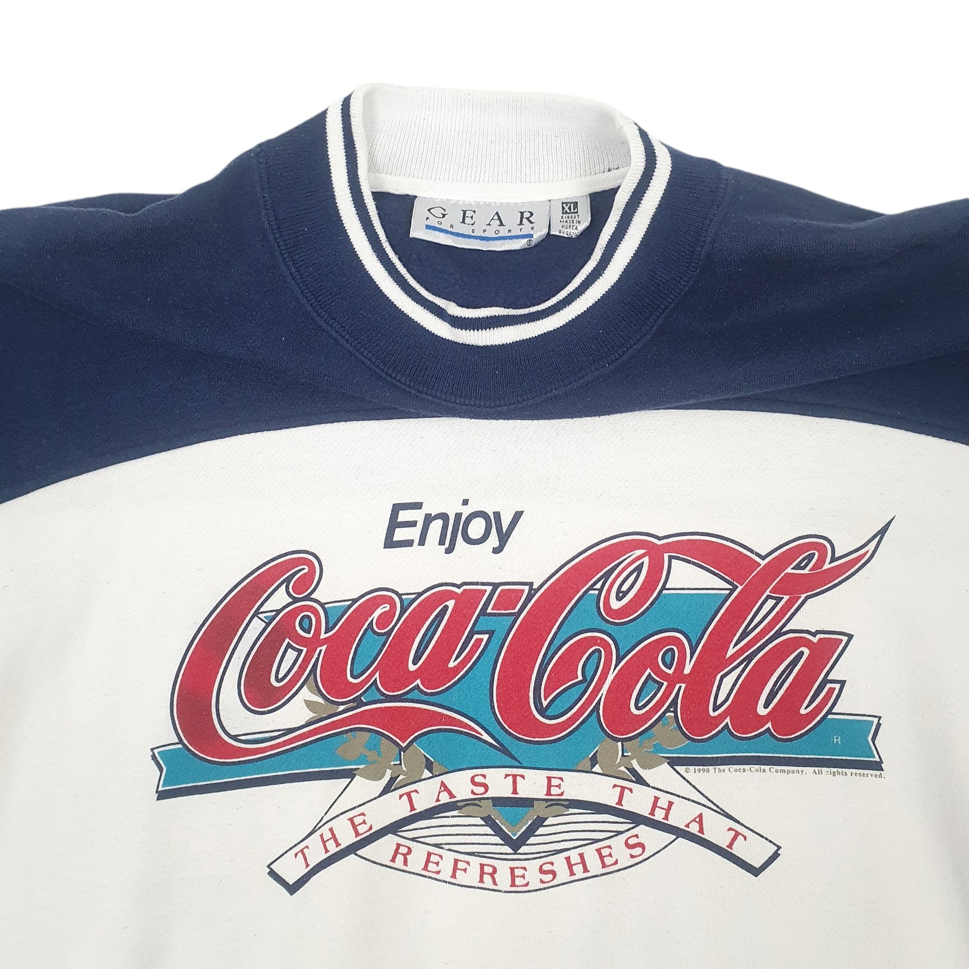 Mens White Gear CocaCola Vintage 90s Crewneck Jumper