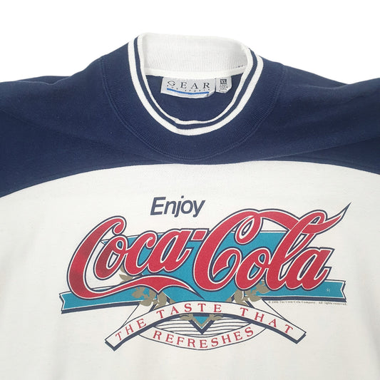 Mens White Gear CocaCola Vintage 90s Crewneck Jumper