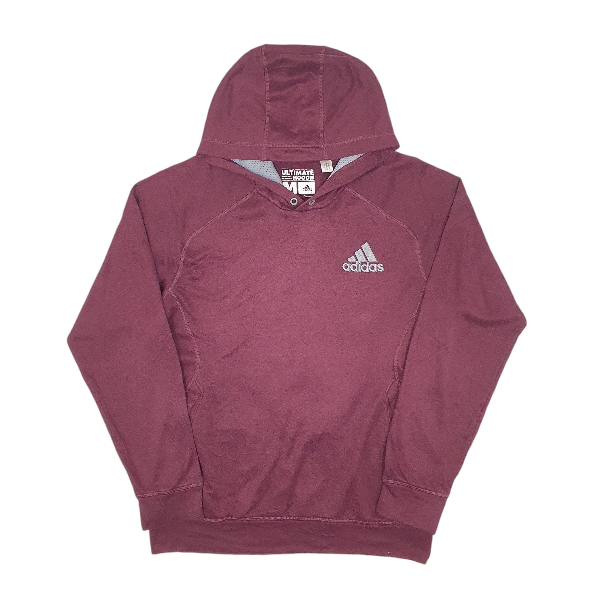 Mens Burgundy Adidas Climawarm Hoodie Jumper