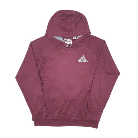 Mens Burgundy Adidas Climawarm Hoodie Jumper
