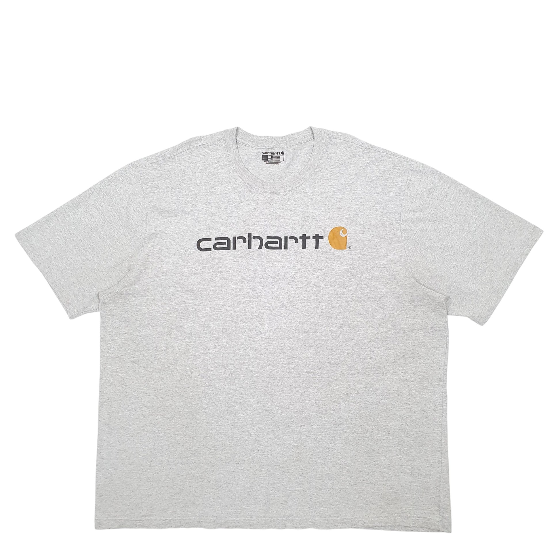 Mens Grey Carhartt Spellout Short Sleeve T Shirt