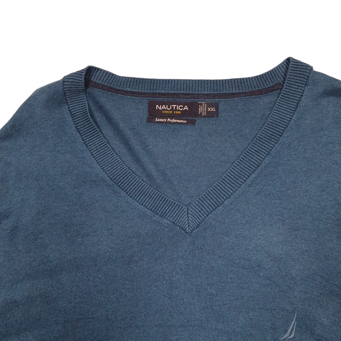 Mens Blue Nautica Knit Crewneck Jumper