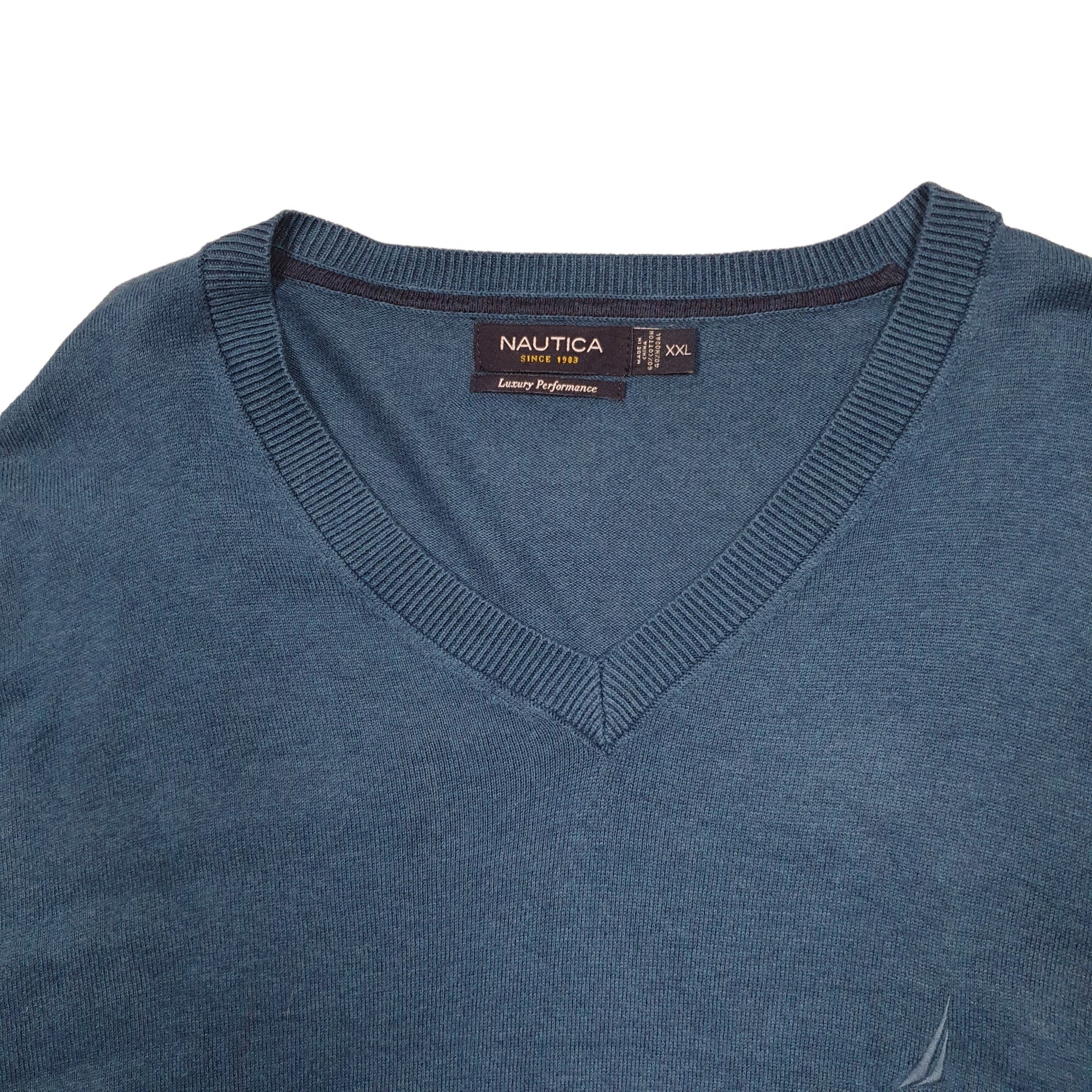 Mens Blue Nautica Knit Crewneck Jumper