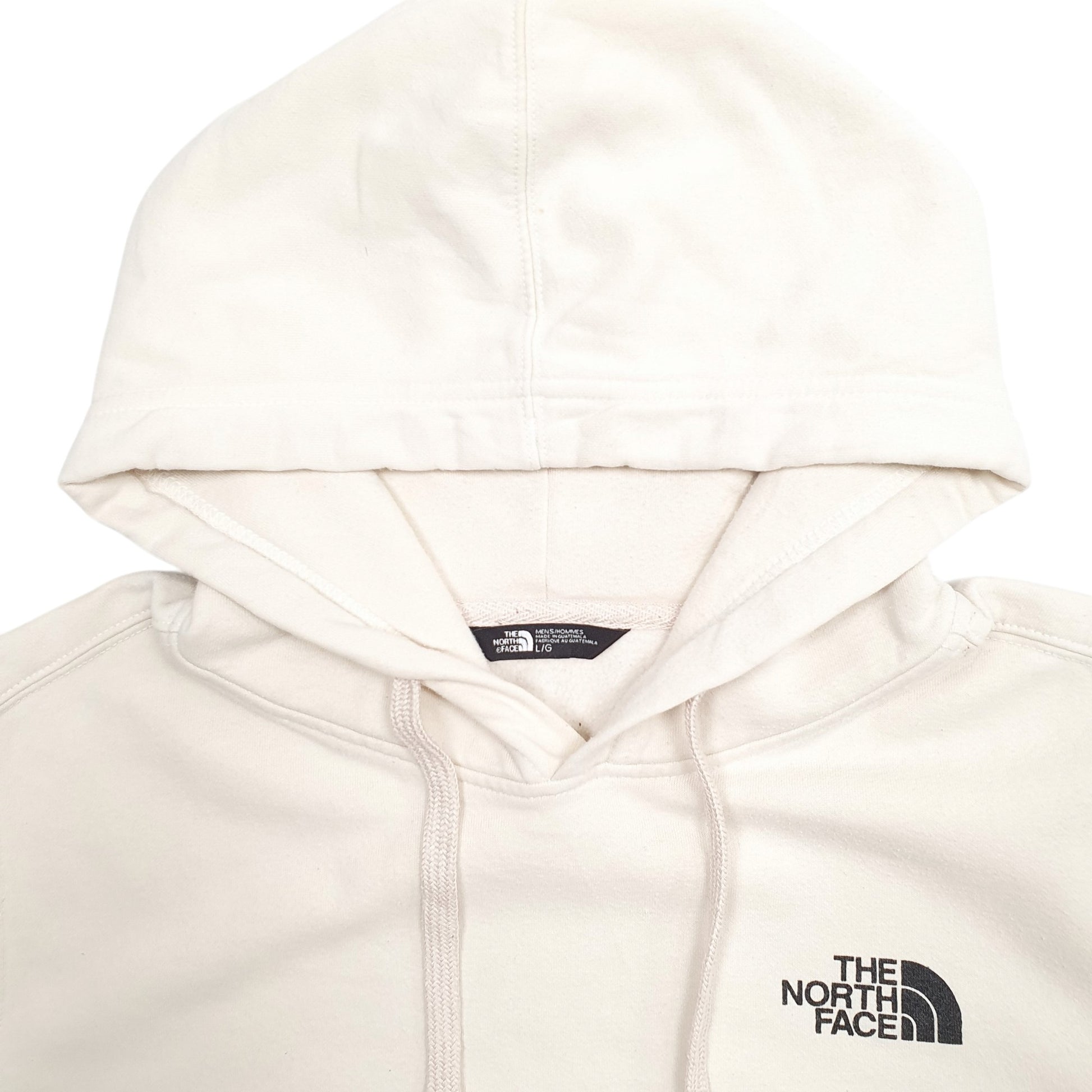 Mens Cream The North Face Spellout Hoodie Jumper