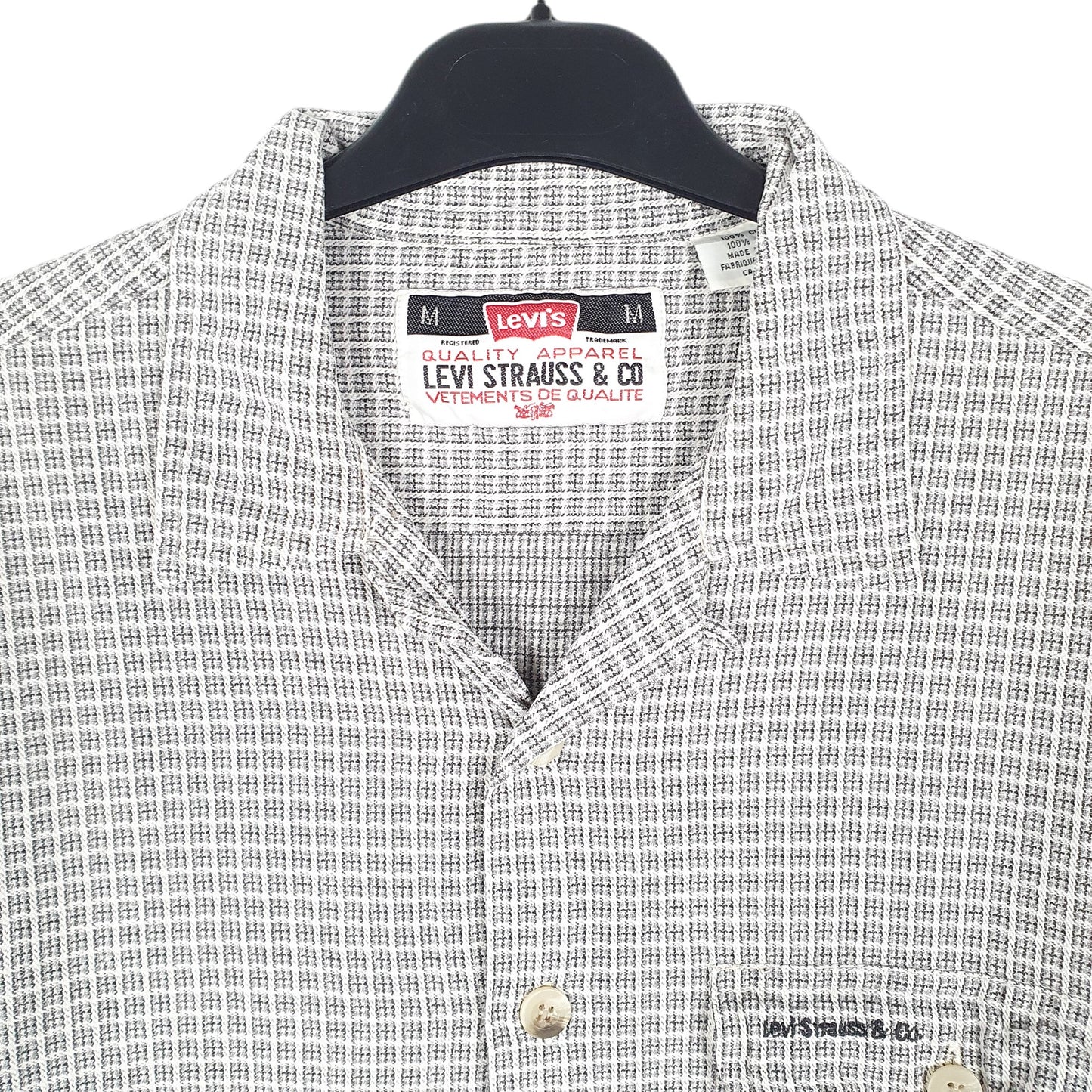 Mens Grey Levis Vintage Short Sleeve Shirt