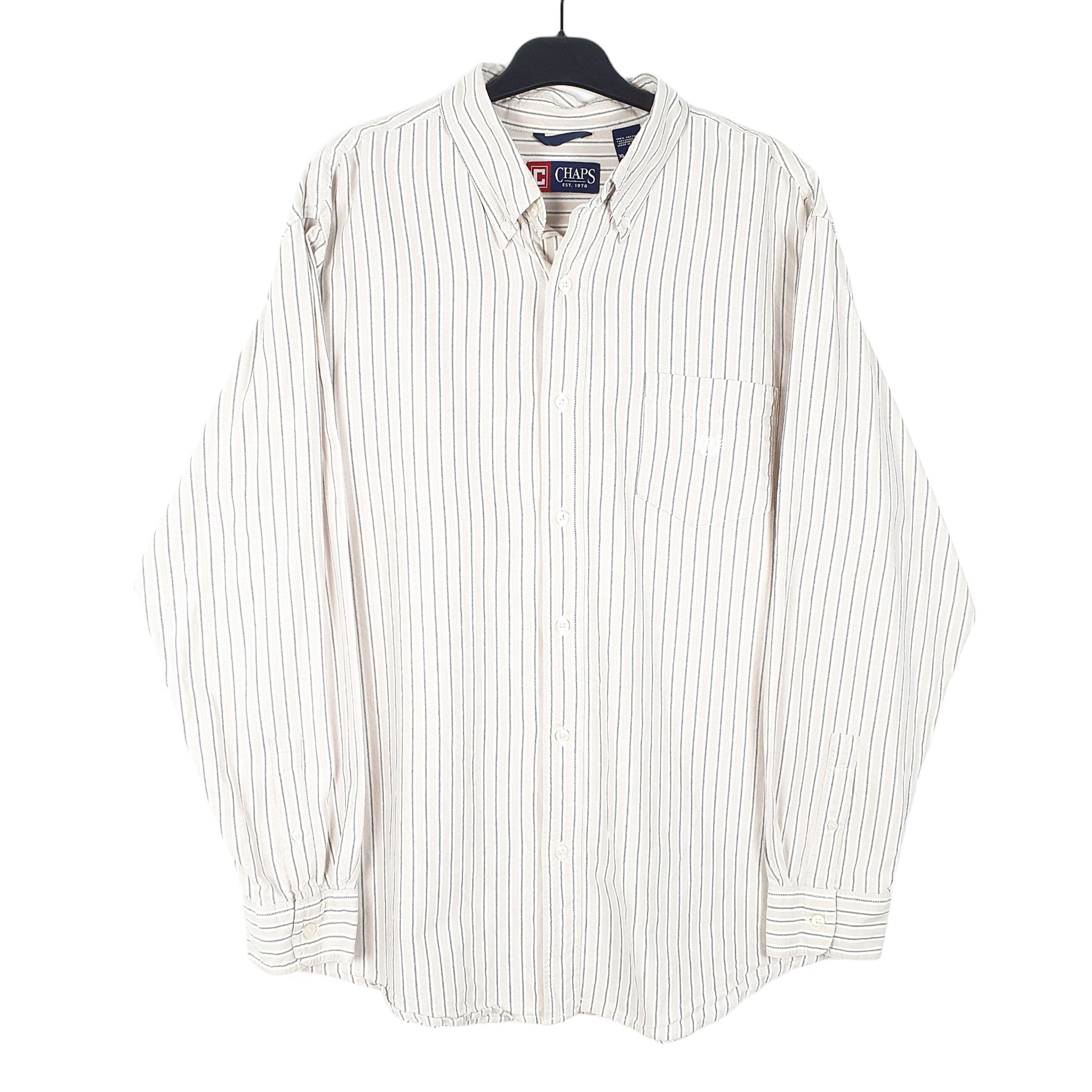Mens Cream Chaps Oxford Long Sleeve Shirt