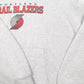 Mens Grey Adidas Portland Trail Blazers NBA Spellout Basketball Hoodie Jumper